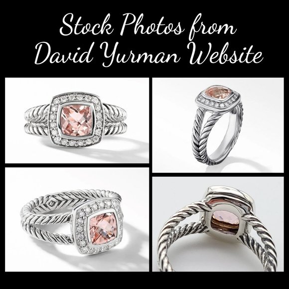 DAVID YURMAN PETITE ALBION® MORGANITE & DIAMONDS | SIZE 6.5 (with D.Y. Pouch) - Picture 4 of 5